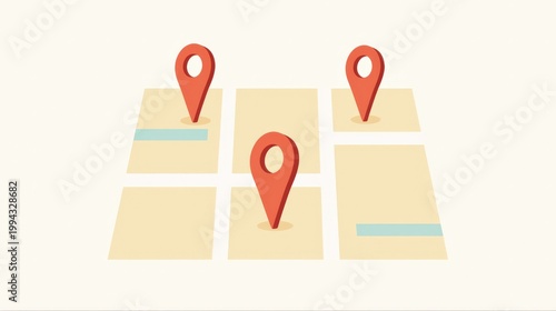 Free Download 地図上の複数の赤いピン - GFXLoad