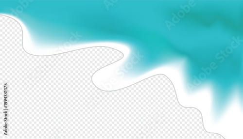 Abstract ocean wave border top view sea foam turquoise water vector
