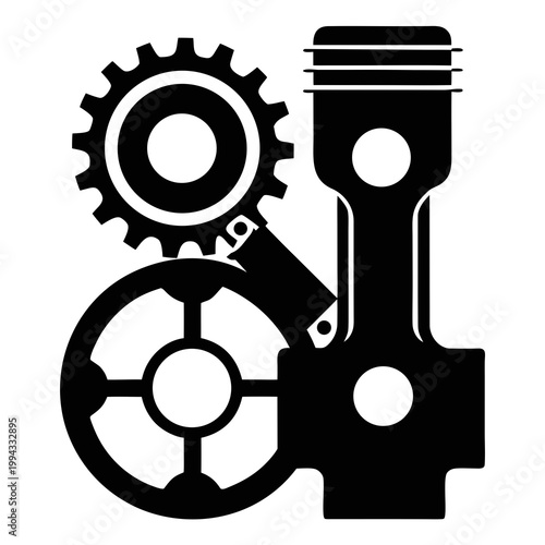 Engine piston gear assembly mechanical
