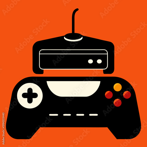 Vintage gaming controller and console retro console