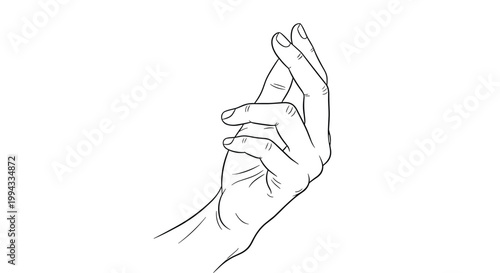 Simple yet expressive black line drawing of human hand in a graceful gesture against a plain white background.