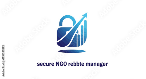 Secure NGO Rebbte Manager Logo with Lock and Arrow Symbol.