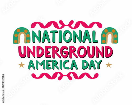 National Underground America Day Vector Art, Underground Society and Secret World Illustration