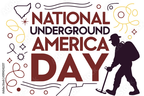NATIONAL UNDERGROUND AMERICA DAY vector illustration isolated on white background