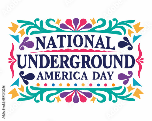 National Underground America Day Vector Illustration, Hidden Culture and Subterranean Concept Design
