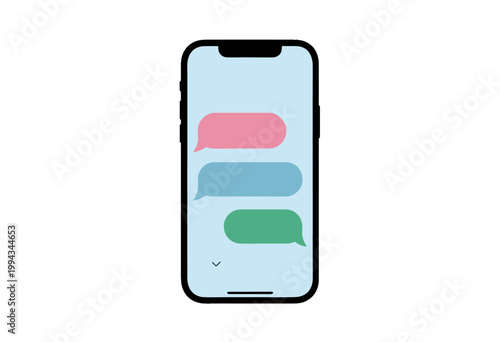 Smartphone Messaging App Chat Bubbles Vector Icon, Isolated Transparent Background for Web UI and Digital Communication Design