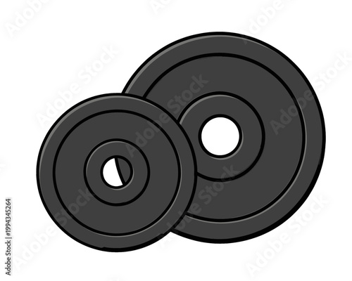 Weightlifting Dumbbell Plates Vector Icon, Isolated Fitness Equipment Symbol for Gym Training and Strength Workout Design