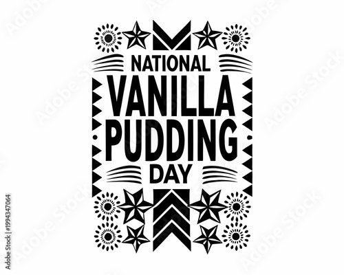 National Vanilla Pudding Day Vector Illustration Isolated on White Background, Delicious Dessert Theme