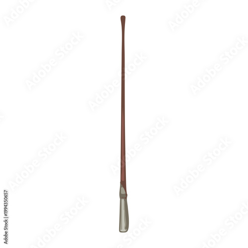 A single wooden chopstick isolated on white background