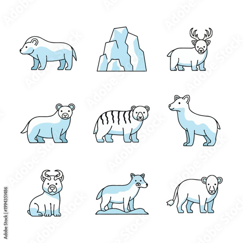 vector set of animals