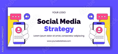 Flat Cartoon Hand Drawn Cover Background Social Media Day Template Illustration