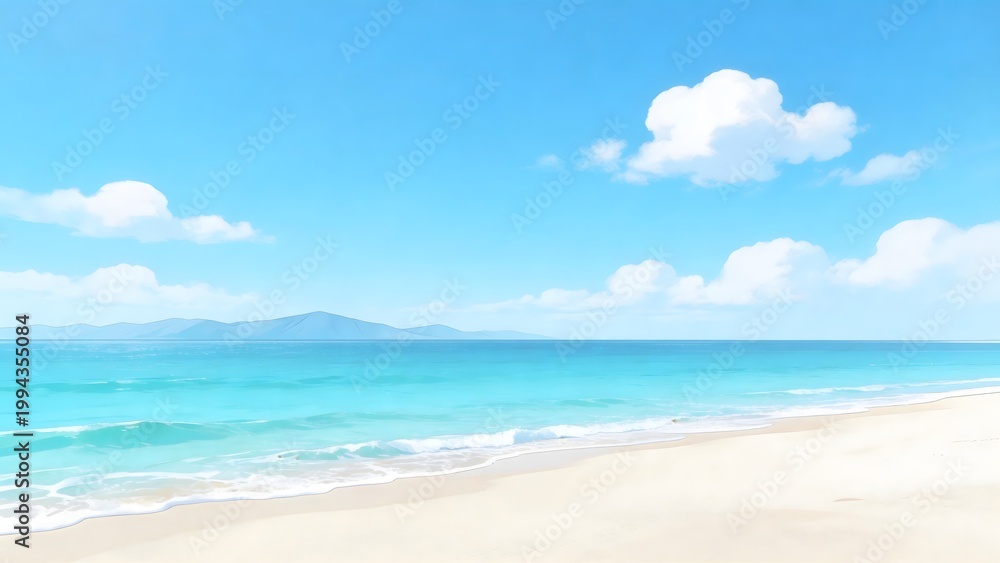 Obraz premium Beach with clear blue sky
