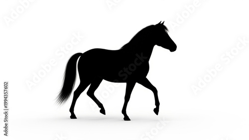 Black Horse Silhouette Running Vector