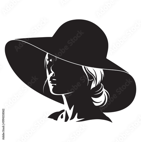 Beach Umbrella Relax Scene Silhouette.