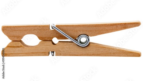 Foto Wooden Spring Clothes Peg with Metal Spring Mechanism