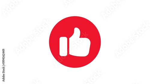 Thumbs Up Like Button Red Social Media Animation Background Loop
