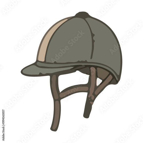 Hand-Drawn Equestrian Riding Helmet for Horseback Sports