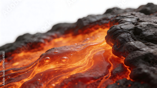 Flowing Lava and Solidified Rock