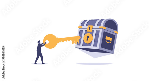 Digital Security and Data Protection Concept with Lock and Key