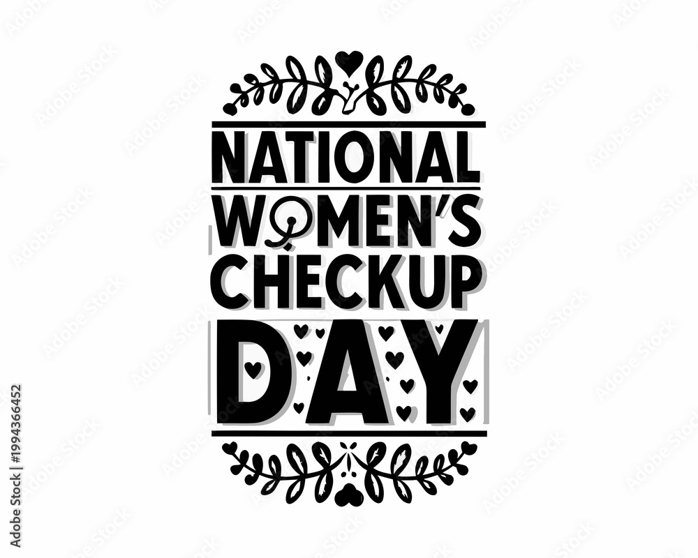 Fototapeta premium National Women’s Checkup Day Vector Illustration, Women Health Care Awareness Design