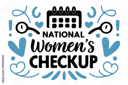 NATIONAL WOMEN’S CHECKUP DAY vector illustration isolated on white background