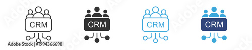 CRM system icons set, Customer management symbols, Client database icons, Business CRM vector icons, Customer relationship symbols