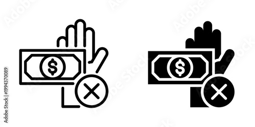 Rejection icon, element icon for design branding, print, and digital media