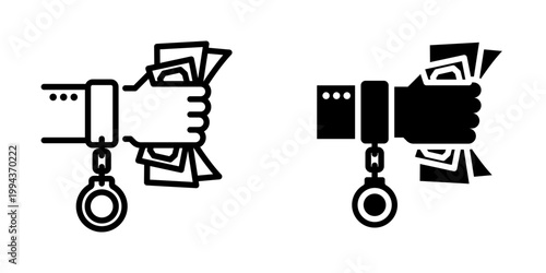 Bribe icon, element icon for design branding, print, and digital media