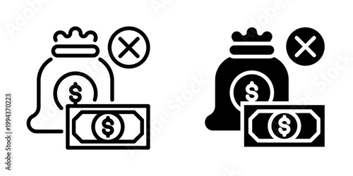 Illegal money icon, element icon for design branding, print, and digital media