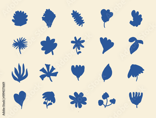 Botanical abstract shapes vector set modern organic leaf icons collection minimal floral elements. Perfect for branding logo design packaging natural cosmetics and eco style visual identity.