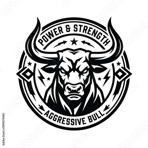 Aggressive Bull Logo Design.