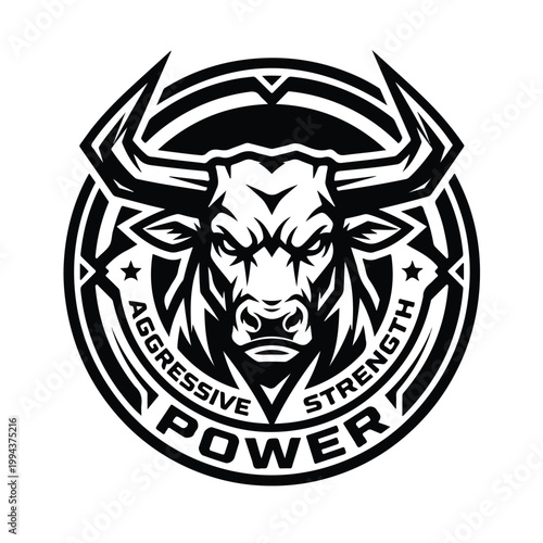 Black Bull Head Logo Design.