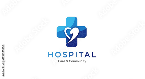 Hospital Care And Medical Community Logo.
