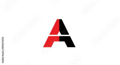 Large Red and Black Letter A.