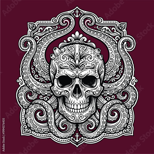 Decorative Skull Design Element.