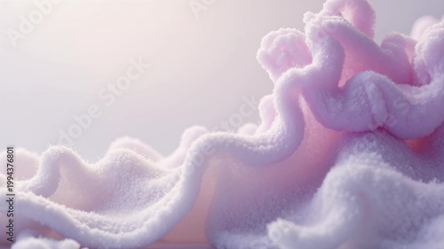 Abstract Textures of Soft Pink Fabric with Waves and Curves