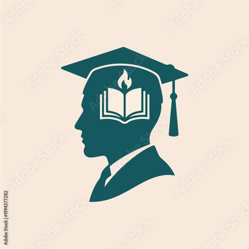 Graduate Silhouette with Book.