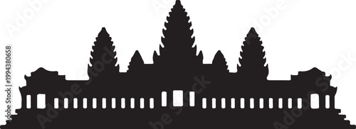 Siem reap cambodia black white silhouette famous landmark