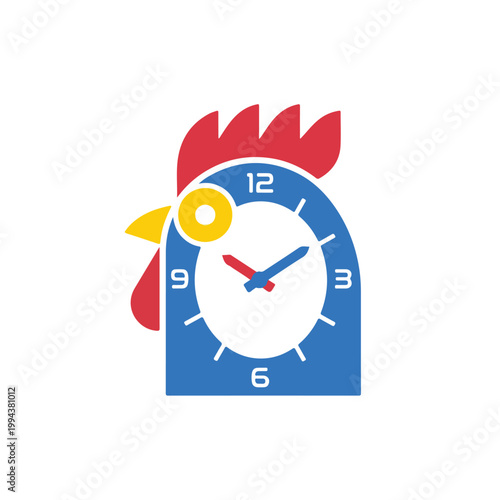 Rooster Shaped Alarm Clock Face.