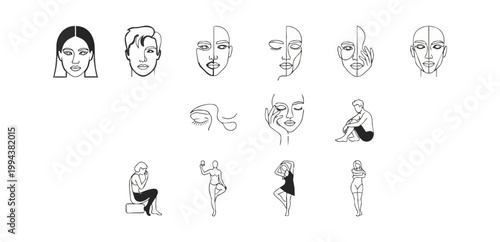 Silhouettes of faces and figures on black backdrop
