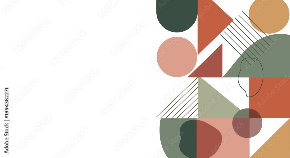 Fototapeta premium Modern Abstract Geometric Shapes and Lines Composition