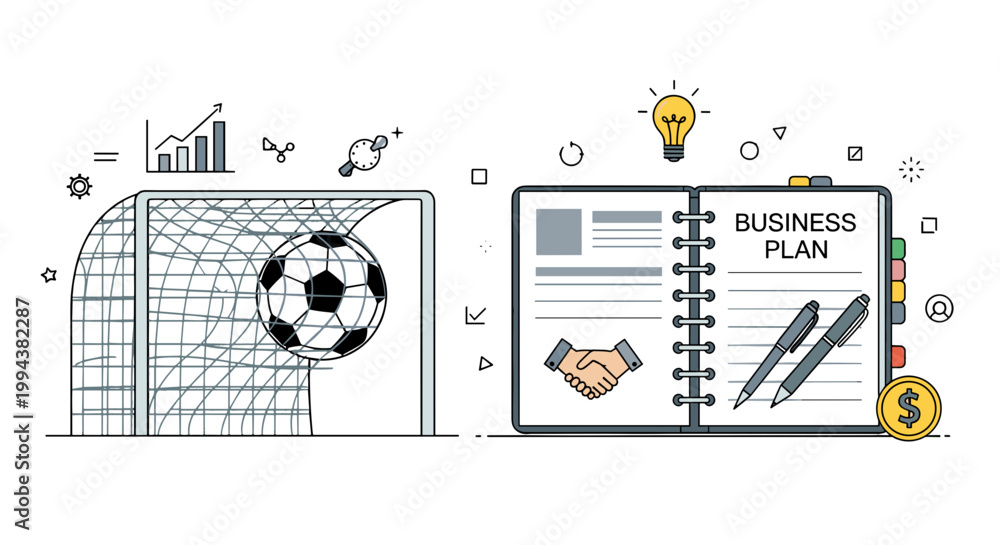Obraz premium business, team, meeting, working, presenting, professional, office, collaboration, success, strategy, growth, management, corporate, people, group, vector, illustration, technology, data, chart, graph