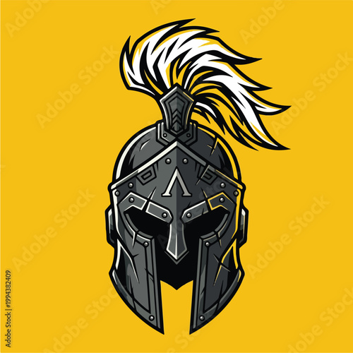 Spartan Helmet with White Crest.