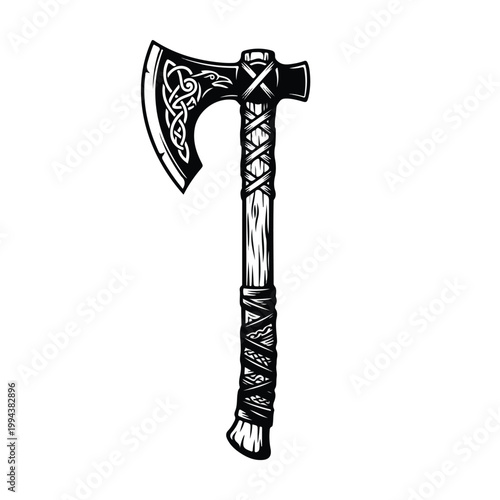 Viking Battle Axe Weapon Illustration 1.