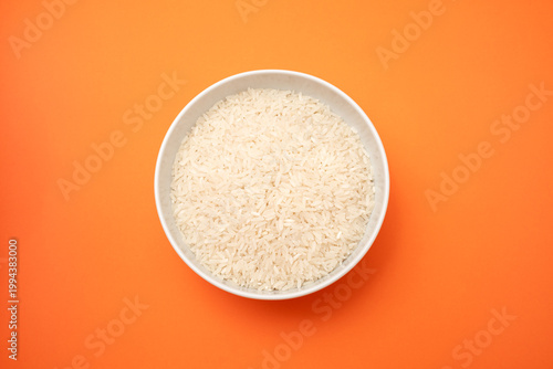 Raw delicious basmati rice heap in the bowl