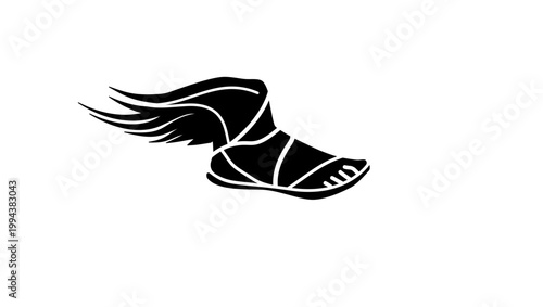 Leg of Hermes, black isolated silhouette