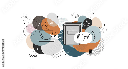 Vintage manual coffee grinder with open book and beans