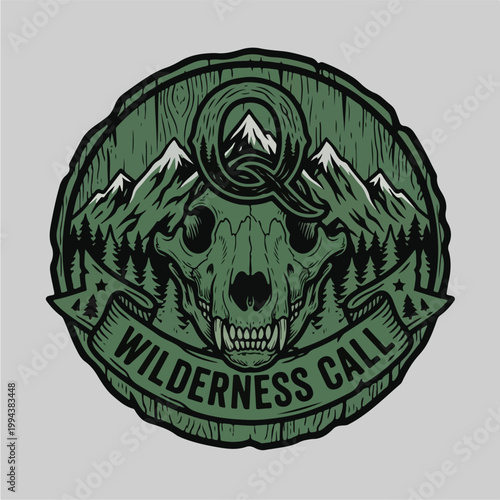 Wilderness Call Mountain Logo Design.
