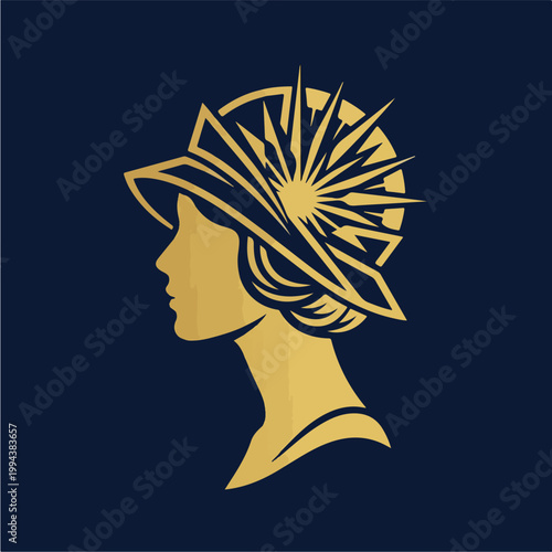 Woman Wearing Sun Hat.