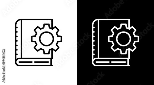 Manual  White Icon Set Design